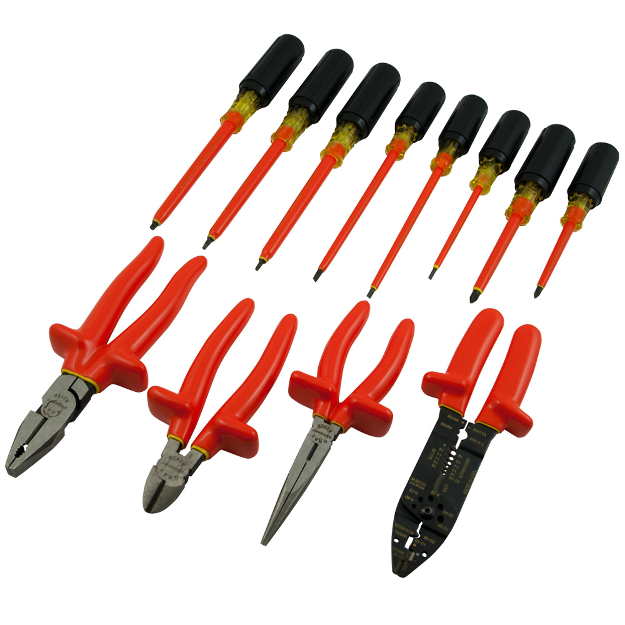 Gray Tools, 12 Piece Screwdriver Pliers Set, 1000V Insulated, Pieces (qty.) 3 Model# 86612-I